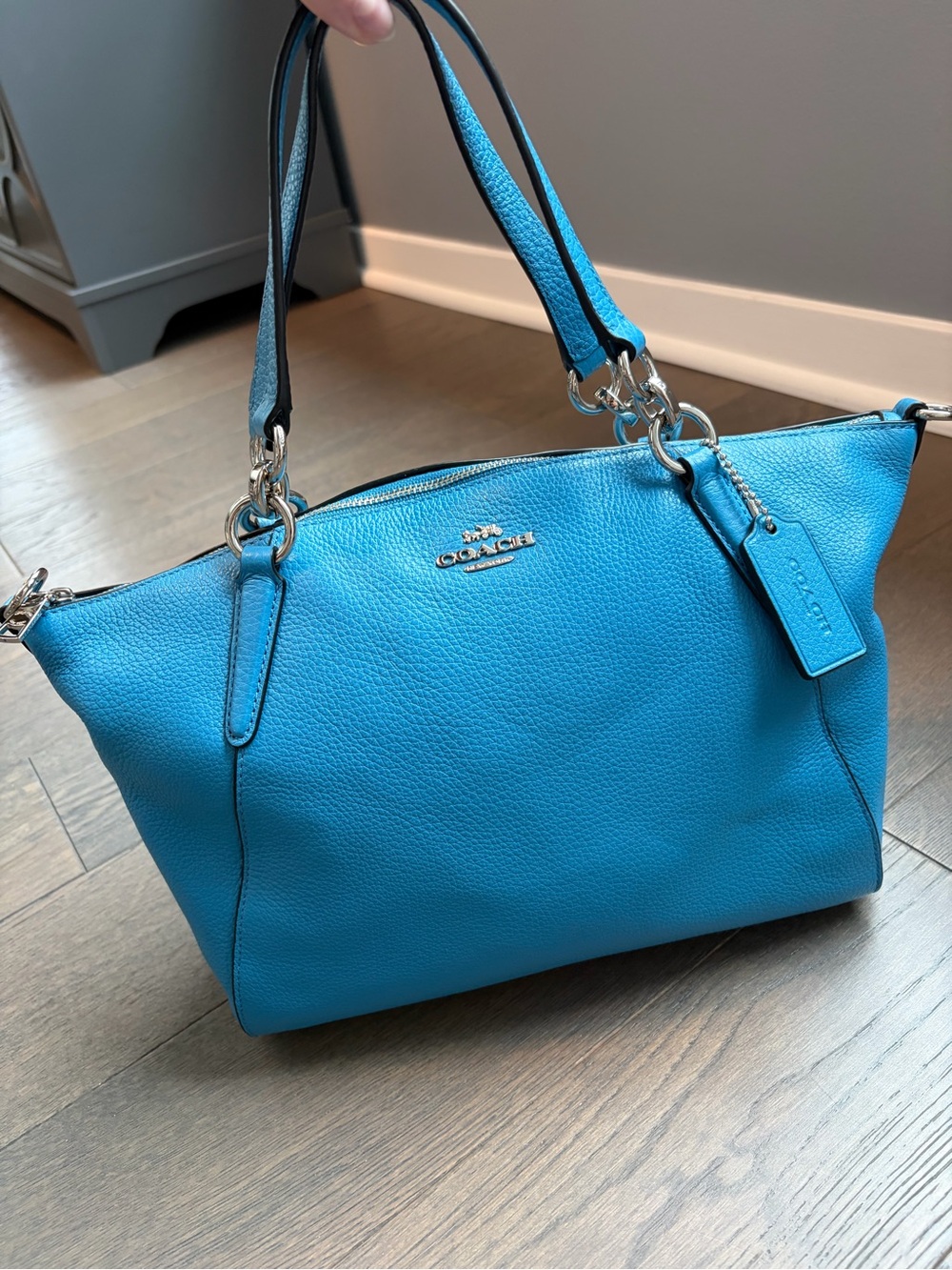 Coach Pebbled Leather Purse Blue